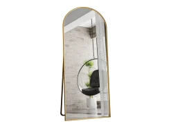 Espejo arqueado de cuerpo entero, 180 x 80 cm, de pared, para salón, Dorado Discount