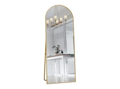 Espejo arqueado de cuerpo entero - 53 x 162 cm Espejo de pie arqueado grande de cuerpo entero - Espejo de tocador para sala de estar, Dorado Hot