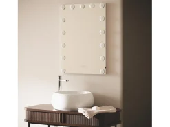 Sale Ledkia Espejo Baño con Luz LED 70x50 cm Essauira Seleccionable (Cálido-Neutro-Frío) Plateado