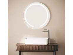 Discount Ledkia Espejo Baño con Luz LED y Antivaho Ø60 cm Nour Seleccionable (Cálido-Neutro-Frío) Plateado