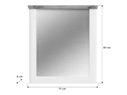 Meublorama Espejo CAMPAGNA y roble – 77x87 cm, estilo rústico Blanco Hot