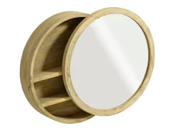 Online Made In Meubles Espejo con estantes en madera de mango Juliet Color natural claro