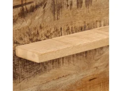 Espejo con estantes 80x8x55 cm cristal y madera maciza de mango Marru00f3n Best