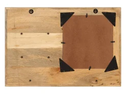 Espejo con estantes 80x8x55 cm cristal y madera maciza de mango Marru00f3n Best