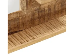 Espejo con estantes 80x8x55 cm cristal y madera maciza de mango Marru00f3n Best