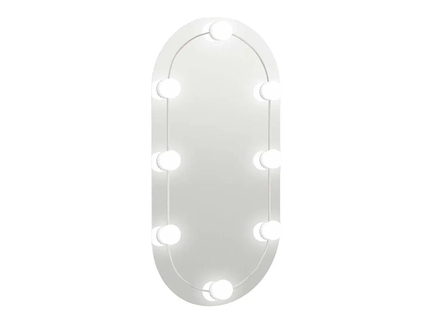 Outlet Espejo con iluminación LED 80x40 cm Cristal Ovalado Plateado