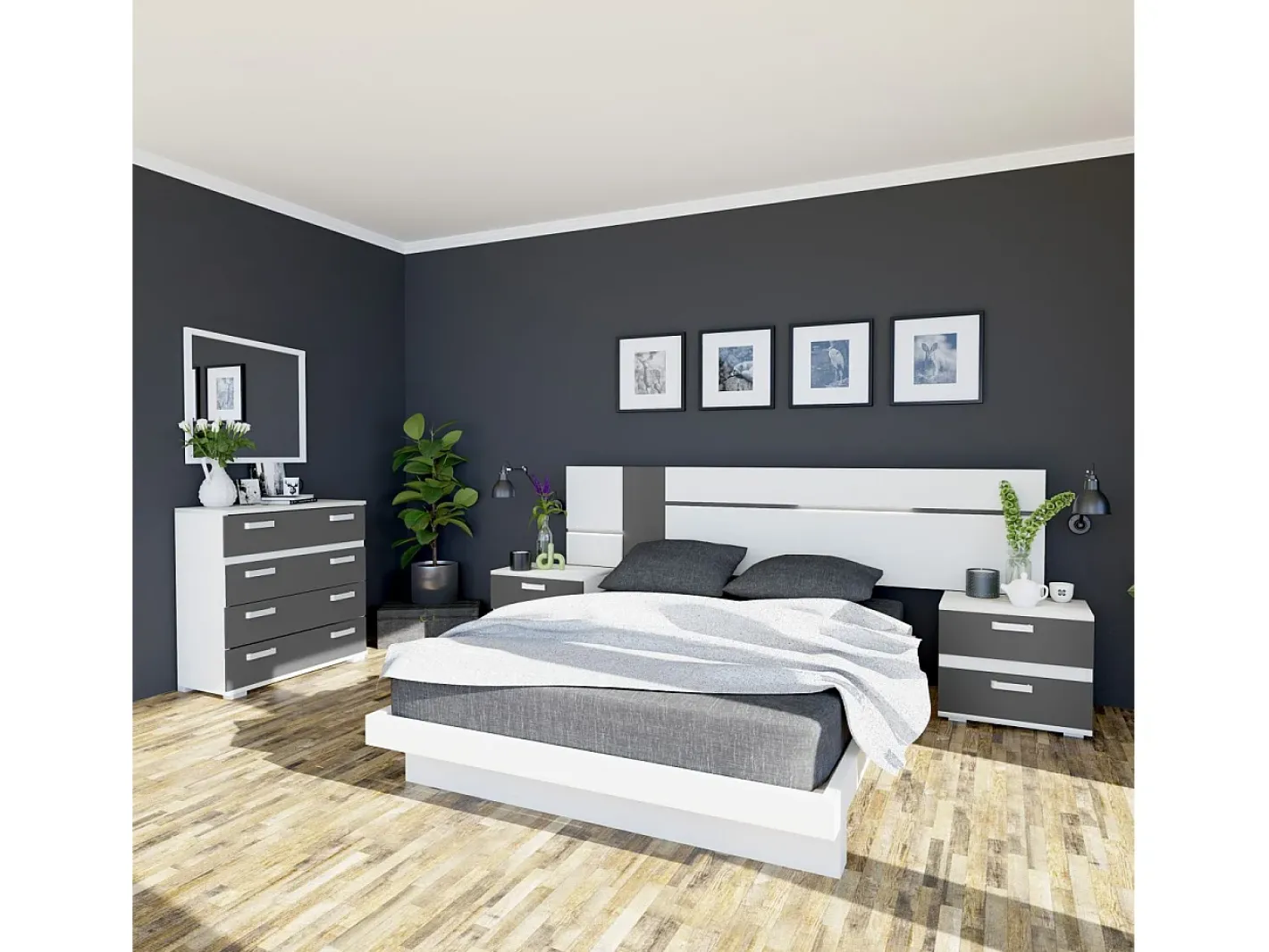 Outlet duehome Espejo cuadrado Ataneq Blanco