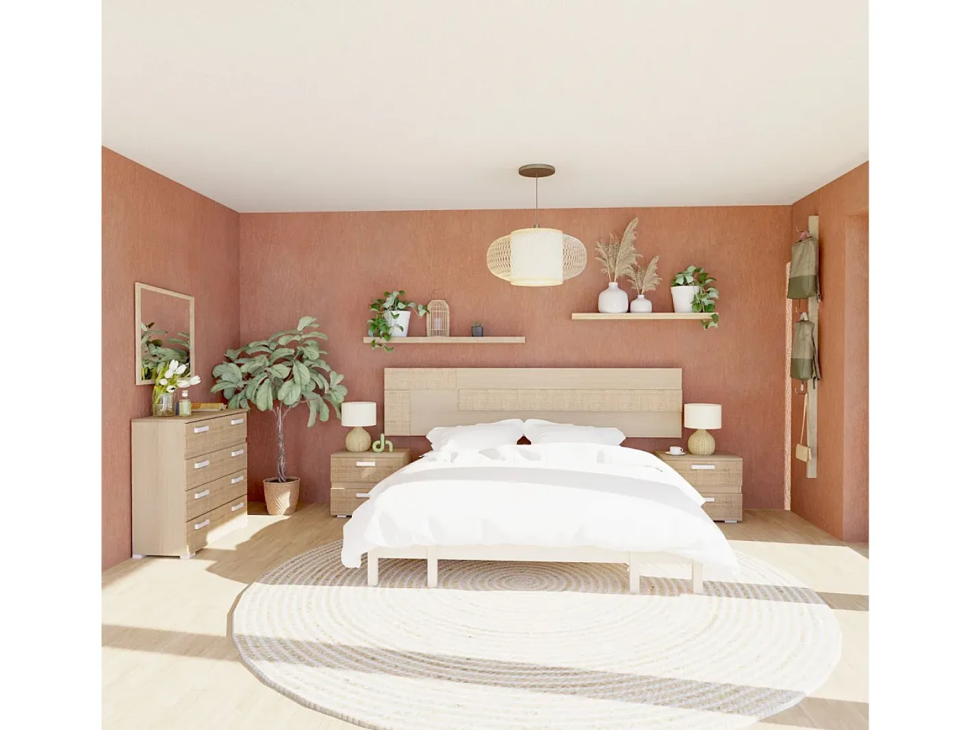 duehome Espejo De Pared|Espejo-Espejo cuadrado Ataneq Tofe Marru00f3n