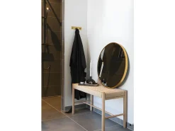 ebuy24 Espejo de aluminio redondo con marco marrón claro Ø 60 cm Dorado Hot