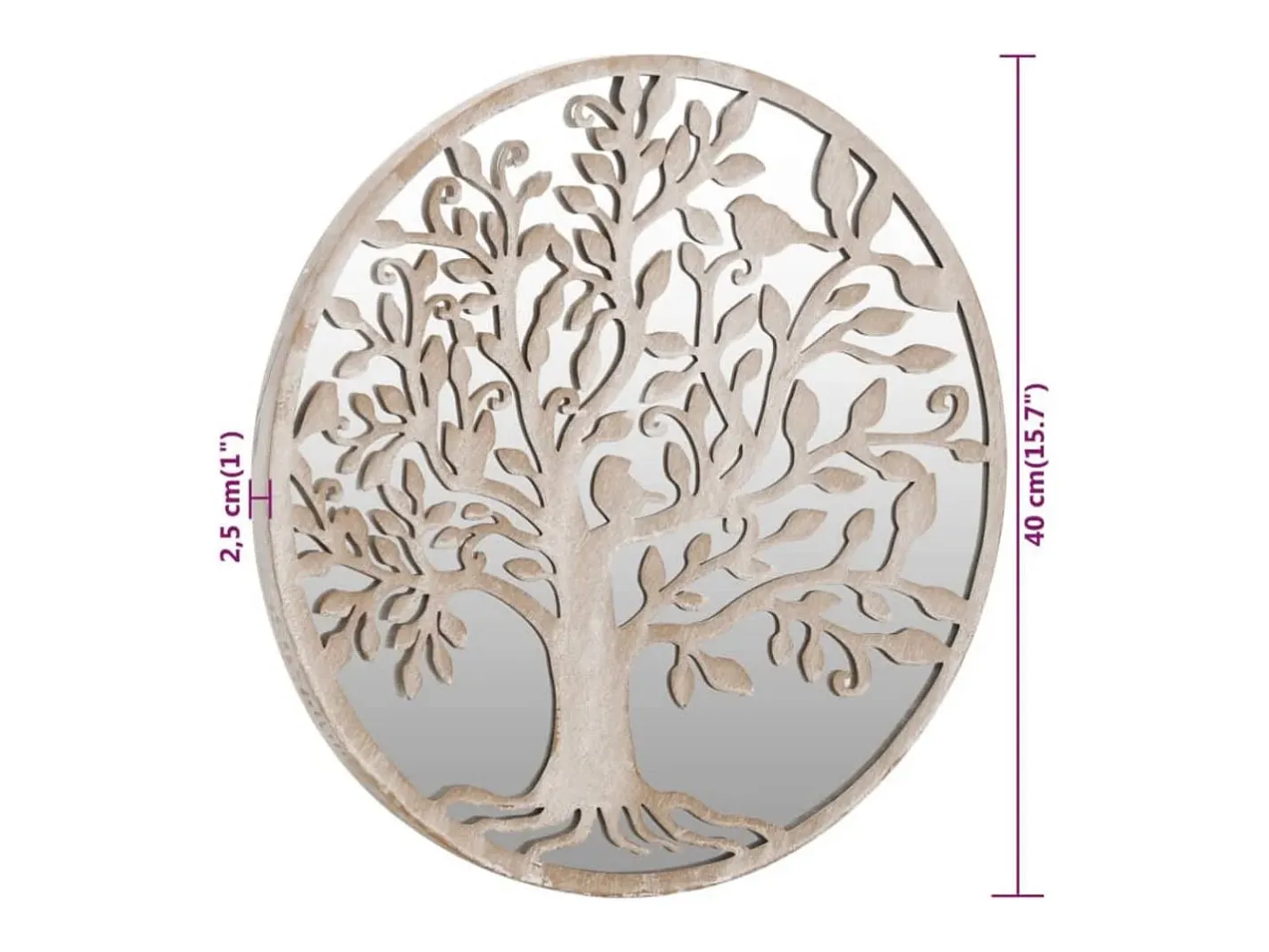 Outlet Espejo de Arena 40x2,5 cm Hierro para uso interior Crema