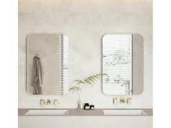 Espejo-Espejo de baño - Mueble con espejo - Estante regulable - 76 x 51 cm - Blanco
