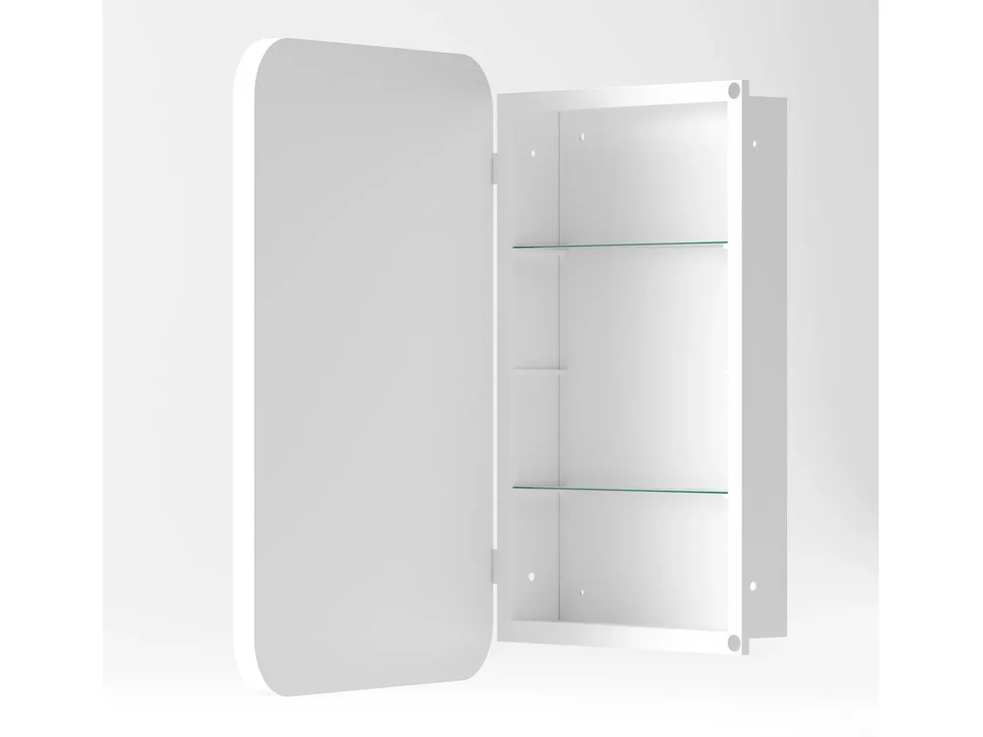 Espejo-Espejo de baño - Mueble con espejo - Estante regulable - 76 x 51 cm - Blanco
