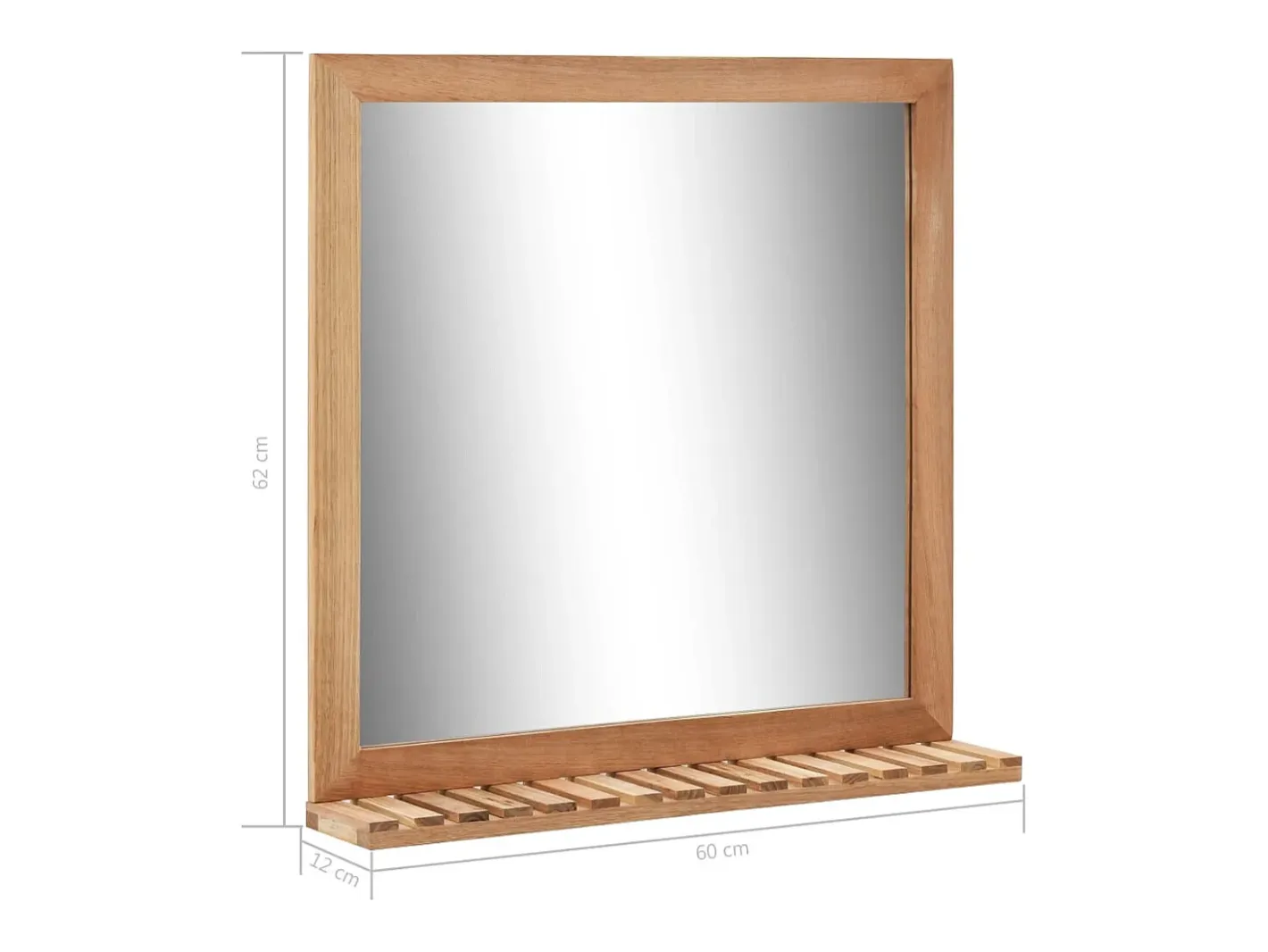 Best Espejo de baño 60 x 12 x 62 cm Madera maciza de nogal Marru00f3n