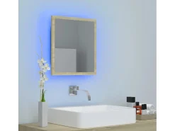 Sale Espejo de baño acrílico color roble Sonoma 40x8,5x37 cm ES449400 Marru00f3n