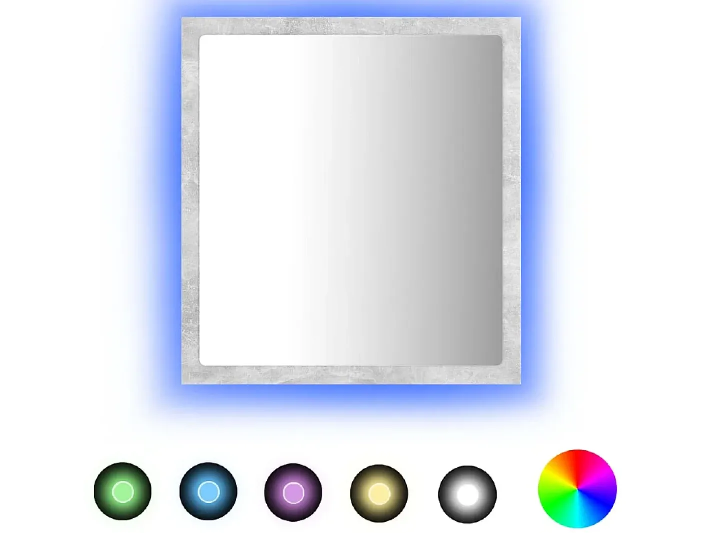 Espejo-Espejo de baño acrílico hormigón 40x8,5x37 cm ES579277 Gris