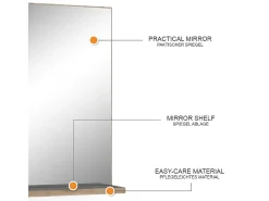 Vicco Espejo-Espejo de baño antracita 60x14.6x80 niko Gris antracita