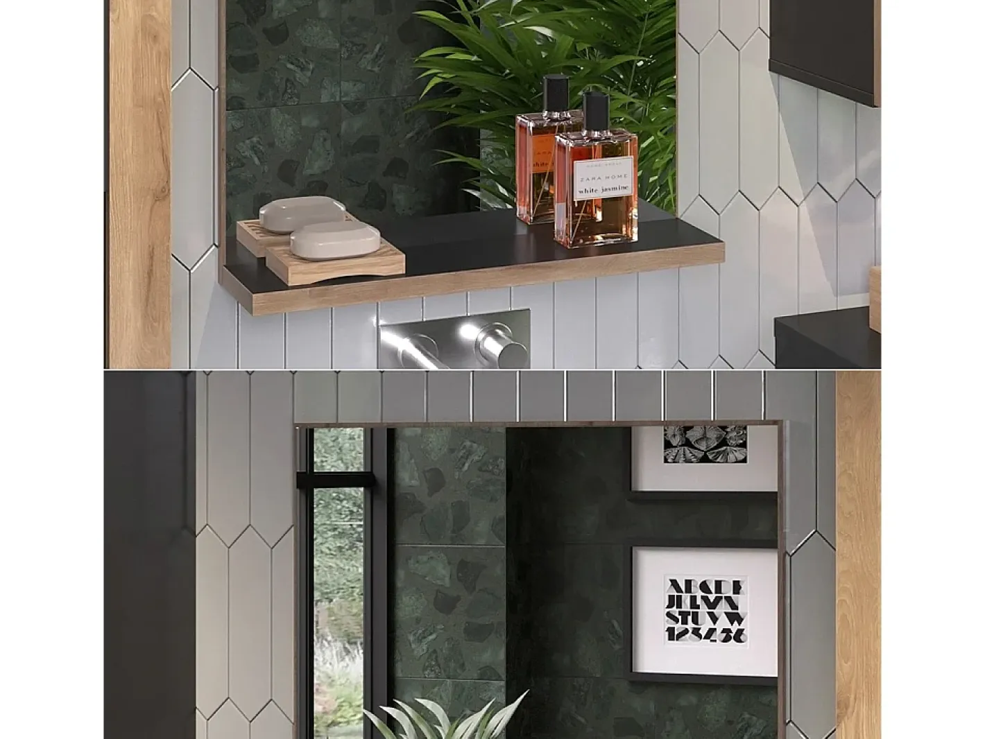 Vicco Espejo-Espejo de baño antracita 60x14.6x80 niko Gris antracita