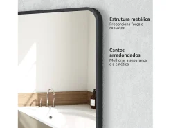 Homcom Espejo De Pared|Espejo-Espejo de baño Aurius enmarcado 70x50 Negro