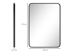 Homcom Espejo De Pared|Espejo-Espejo de baño Aurius enmarcado 70x50 Negro