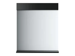 Hot Espejo de baño BERG con estante de madera maciza negra Negro
