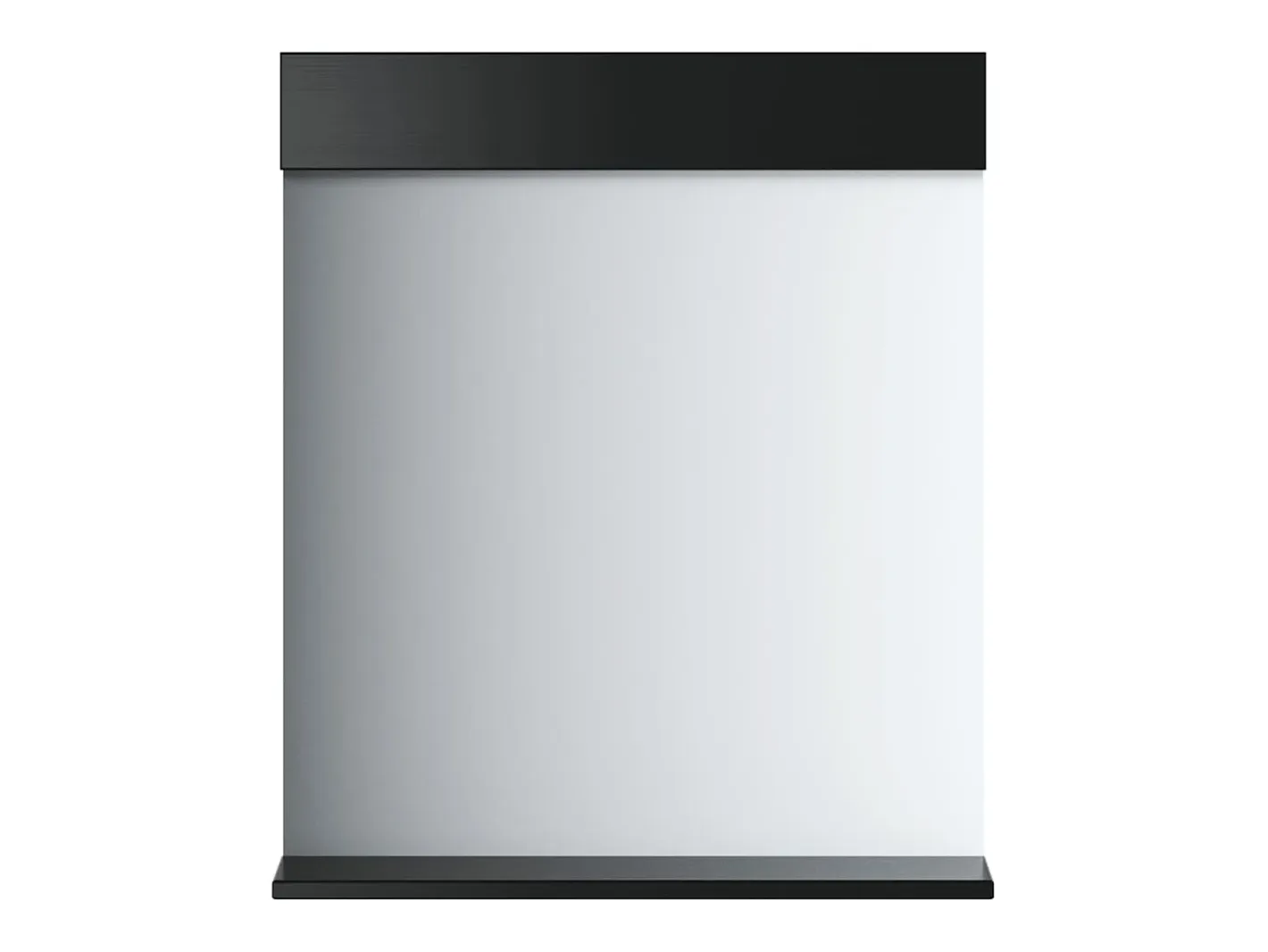 Hot Espejo de baño BERG con estante de madera maciza negra Negro
