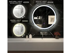 Vicco Espejo-Espejo de baño 70x4x70 lumos Blanco