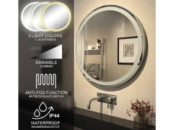 Vicco Espejo-Espejo de baño 70x4x70 lumos Blanco