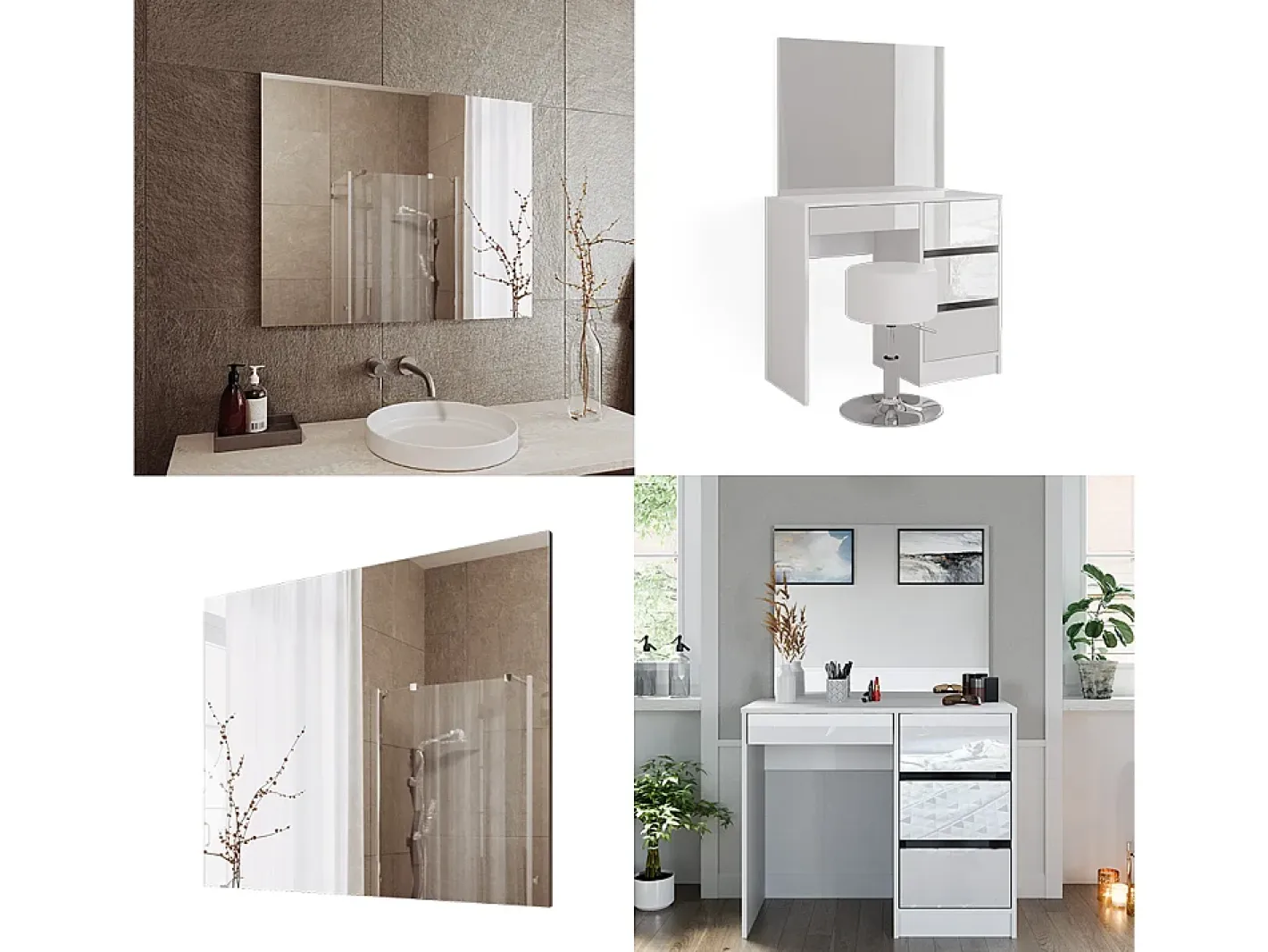 Hot Vicco Espejo de baño 2x80x65 viola Blanco