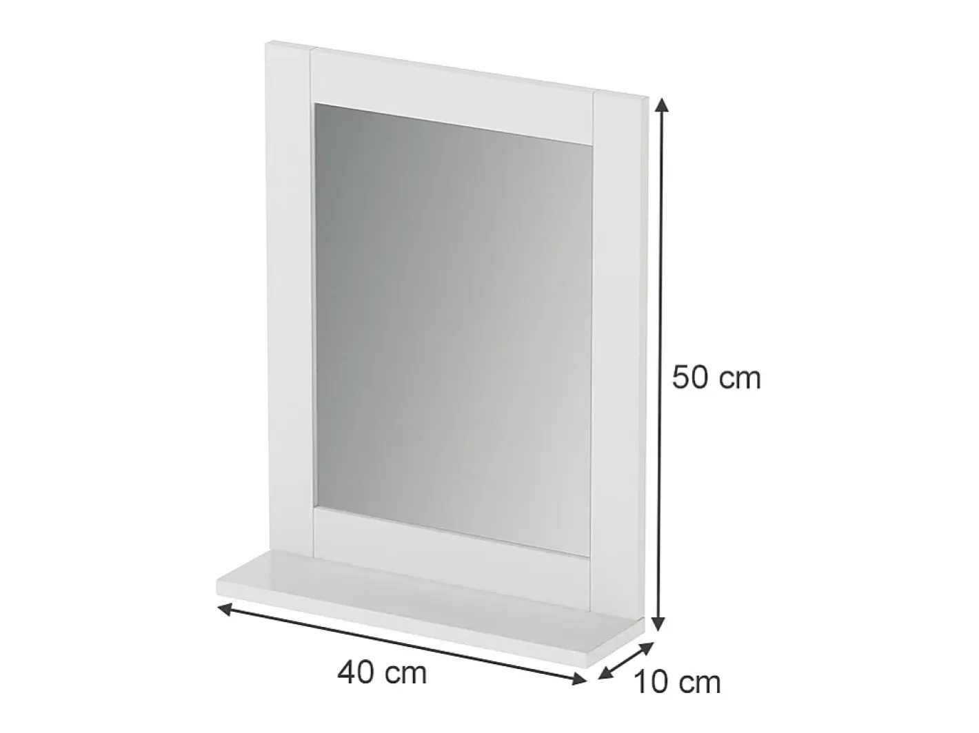 Vicco Espejo de baño 40x10x50 vilda Blanco