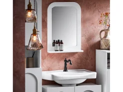 Sobuy Espejo de Baño con 1 Estante Espejo de Pared 38 x 9 x 54 cm BZR162-W ES Blanco Sale