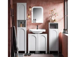 Sobuy Espejo de Baño con 1 Estante Espejo de Pared 38 x 9 x 54 cm BZR162-W ES Blanco Sale