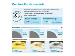 Sale Espejo de baño con Led,80 x 80 cm, Luz led con tres colores,Con función antivaho,memoria agapada y brillo ajustable.Marco negro, diseño contemporáneo. Transparente
