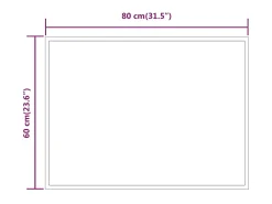 Clearance Espejo de baño con LED 80x60 cm ES994609 Transparente