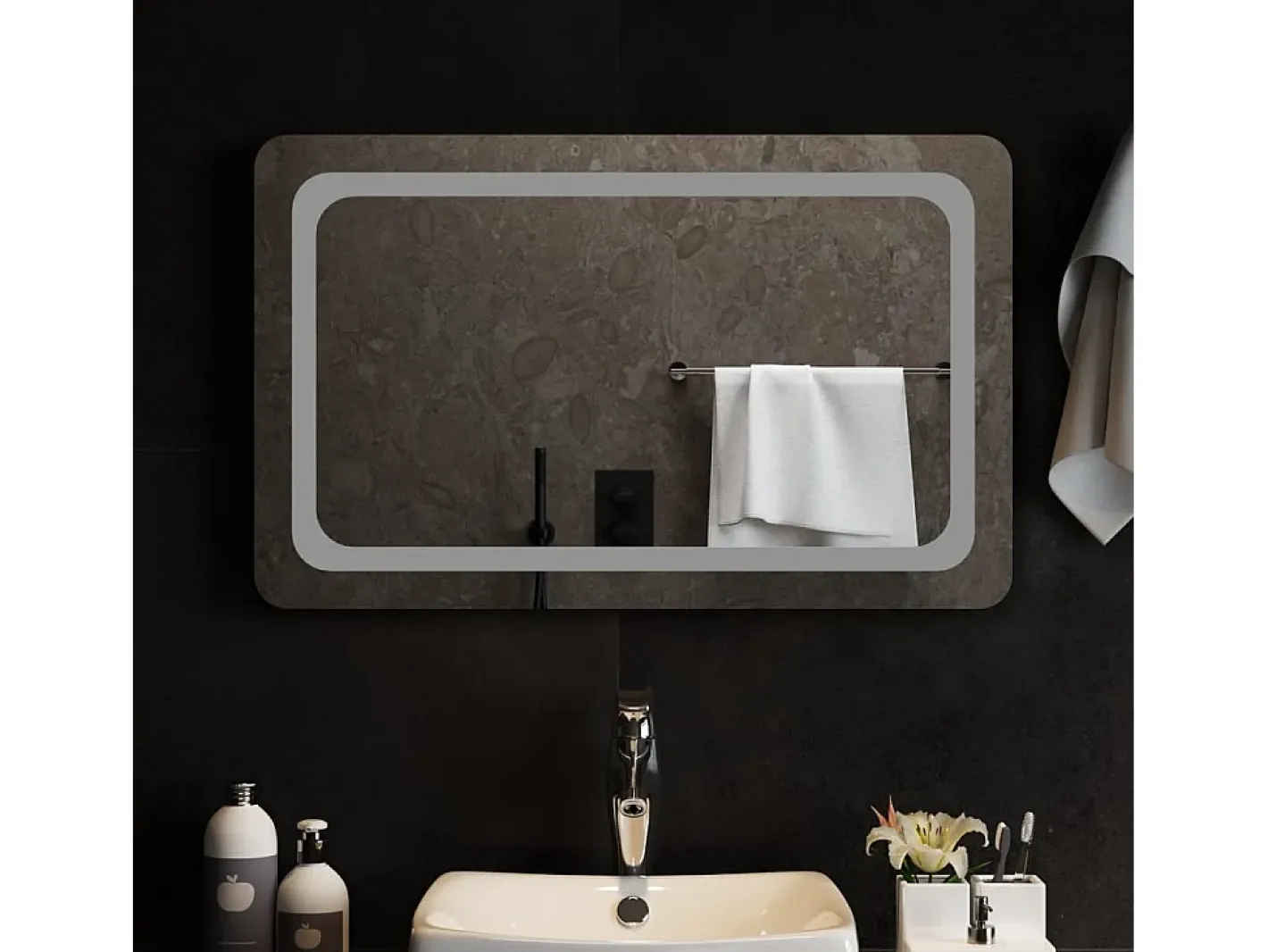 Hot Espejo de baño con LED 80x50 cm ES438313 Transparente