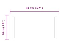 Online Espejo de baño con LED 20x40 cm ES230794 Transparente