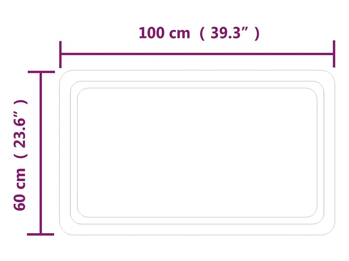 Outlet Espejo de baño con LED 100x60 cm ES477080 Transparente