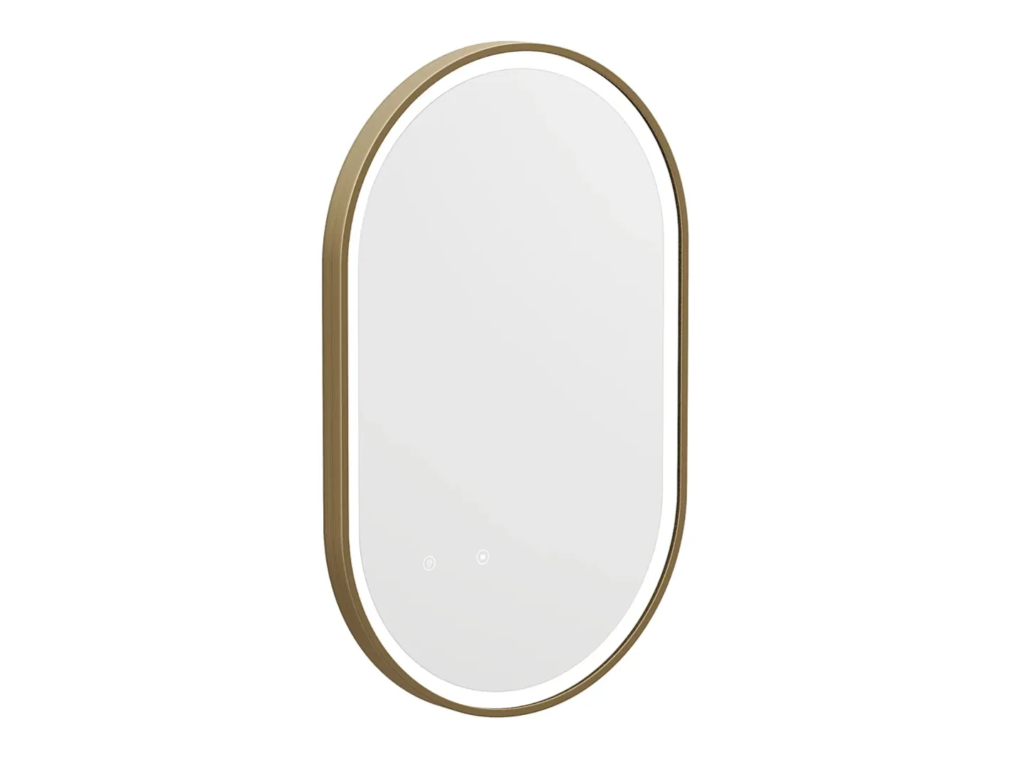 OZAIA Espejo de baño con luz y marco redondeado - 50 x 80 cm - ALARICO Dorado Sale