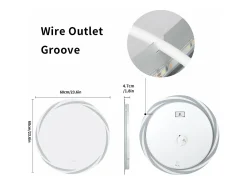 Fativo Espejo de baño de pared, espejo de tocador LED, espejo antivaho iluminado, espejo conectado, 3 pantallas táctiles, 60x60cm Plateado Discount