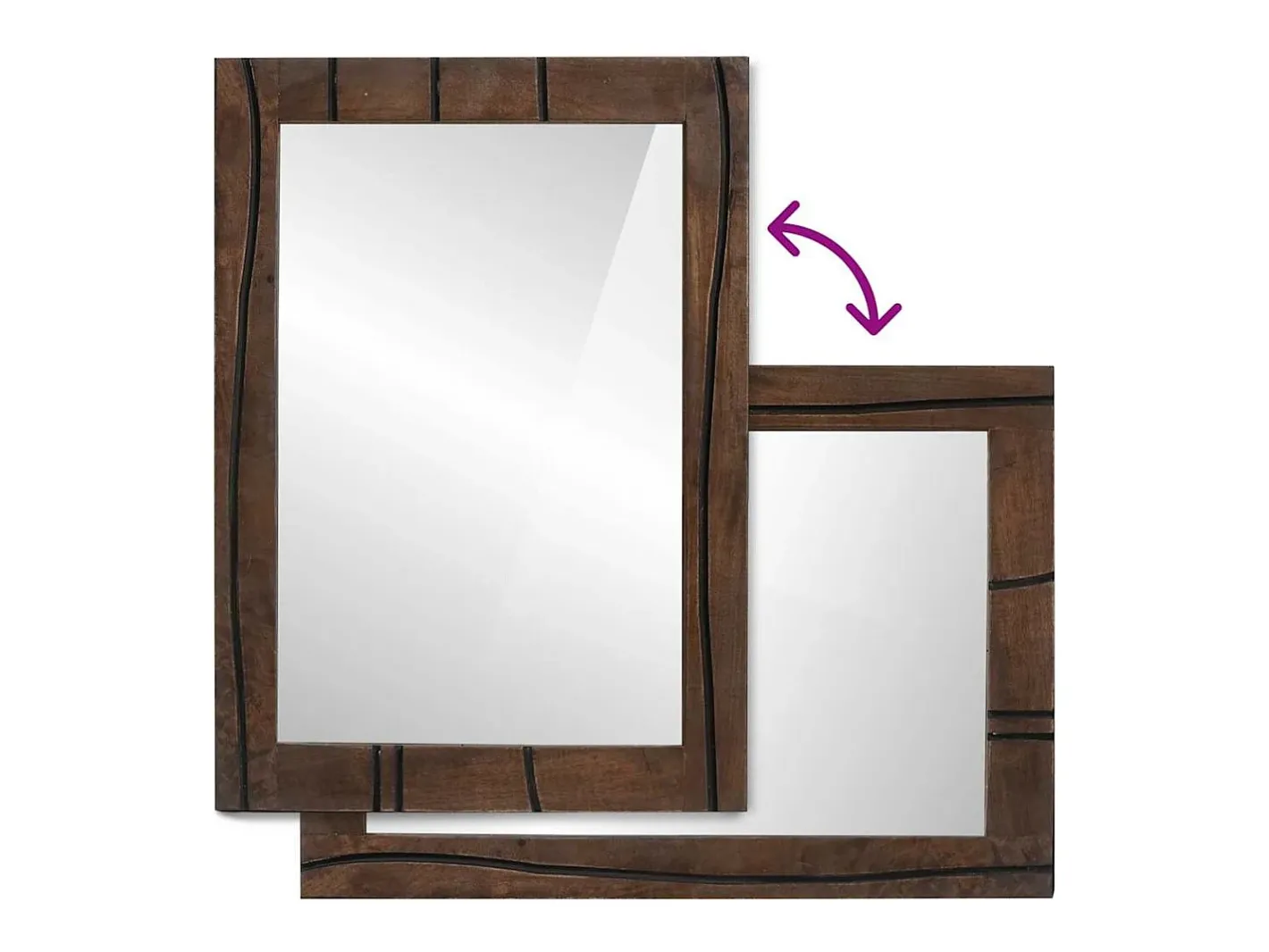 Espejo-Espejo de baño de pared marrón 50 x 2,5 x 70 cm Marru00f3n