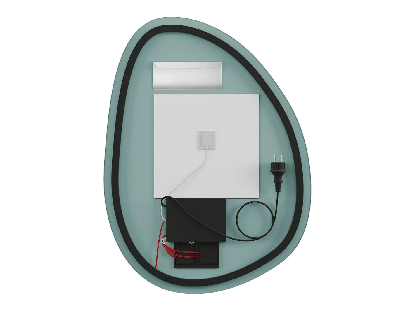 New OZAIA Espejo de baño iluminado asimétrico anti-vaho - 60 x 80 cm - INACIA Transparente