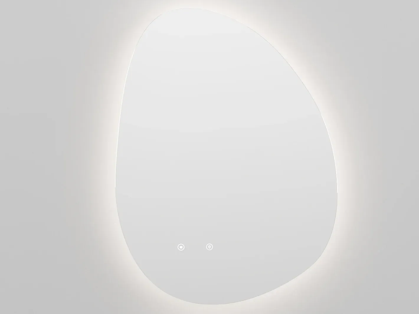 New OZAIA Espejo de baño iluminado asimétrico anti-vaho - 60 x 80 cm - INACIA Transparente
