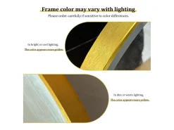 Best Fativo Espejo de baño iluminado LED antivaho con marco 80x60x4cm Dorado