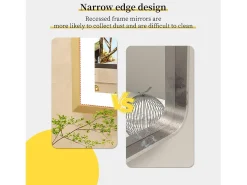 Best Fativo Espejo de baño iluminado LED antivaho con marco 80x60x4cm Dorado