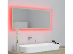 Espejo de baño LED acrílico color roble Sonoma 100x8,5x37 cm ES611967 Marru00f3n Best