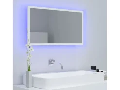 Espejo de baño LED acrílico 80x8,5x37 cm ES767247 Blanco Discount