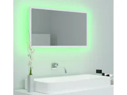 Espejo de baño LED acrílico 80x8,5x37 cm ES767247 Blanco Discount