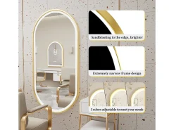 Fativo Espejo-Espejo de baño LED antivaho 3 colores regulables 120x60x4cm Dorado