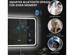 Online Espejo de baño LED con Bluetooth, función de memoria, 3 colores de iluminación, (90 x 3,5 x 70 cm) Plateado