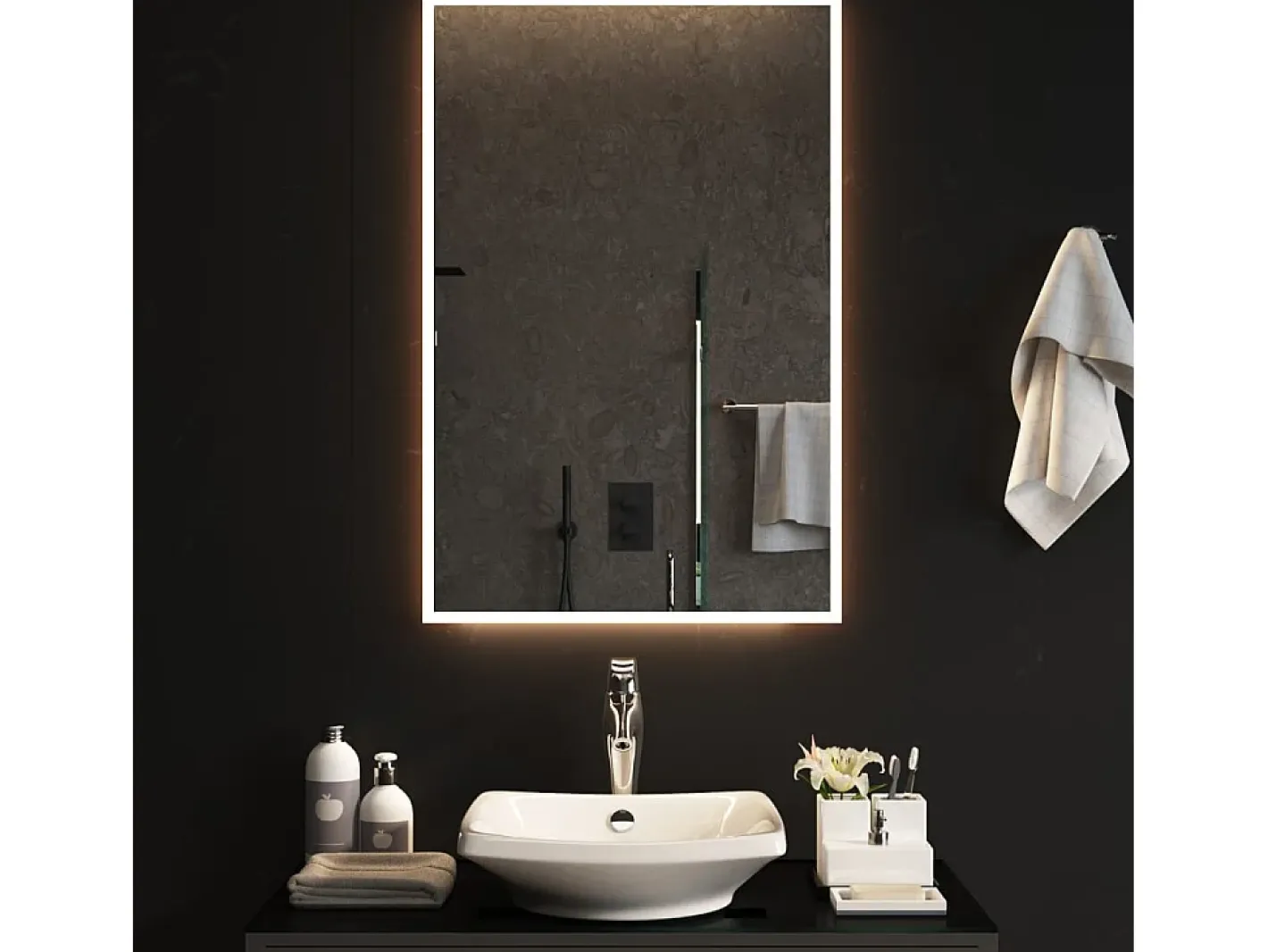 Espejo de baño LED 60x90 cm Transparente Online