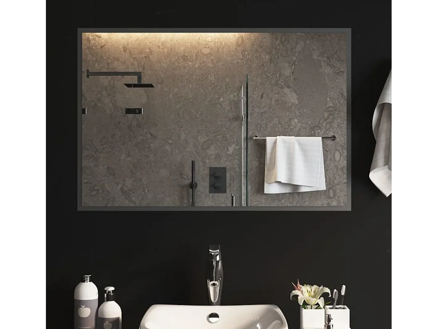 Espejo de baño LED 60x90 cm Transparente Online